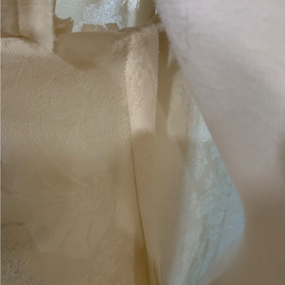 Vintage cream sheer lily pad lace pattern ruffle dress size l/xl - Picture 8 of 8